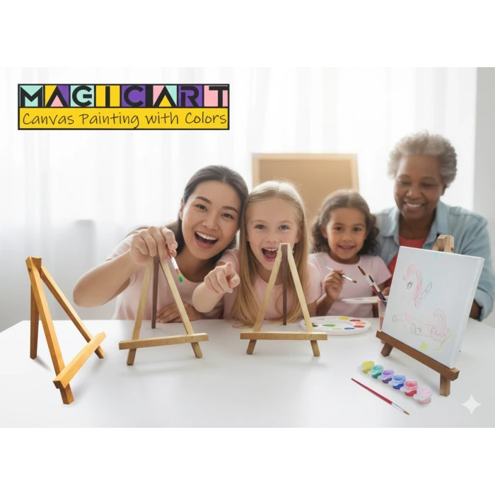 Magic Art Renklerle Tuval Boyama Seti + Şövale + Boya + Fırça