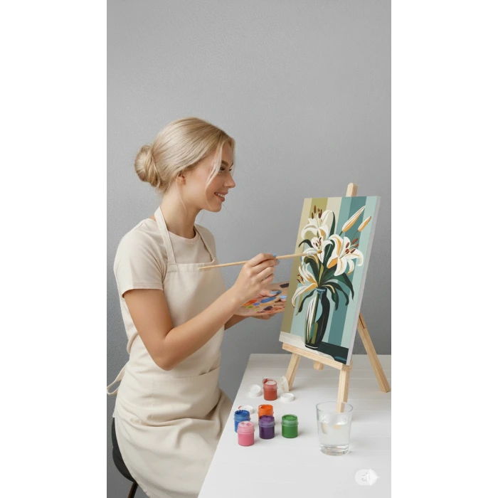 Magic Art 40 x 50 cm Orkide Sayılarla Boyama Seti