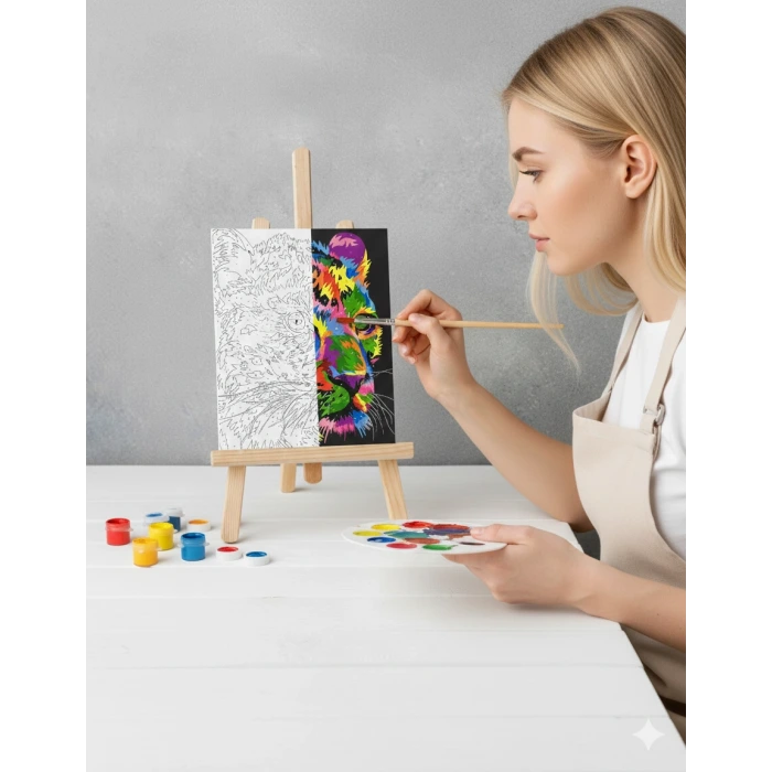 Magic Art Sayılarla Boyama 40x50 Aslan