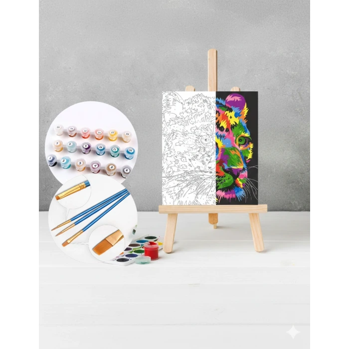 Magic Art Sayılarla Boyama 40x50 Aslan