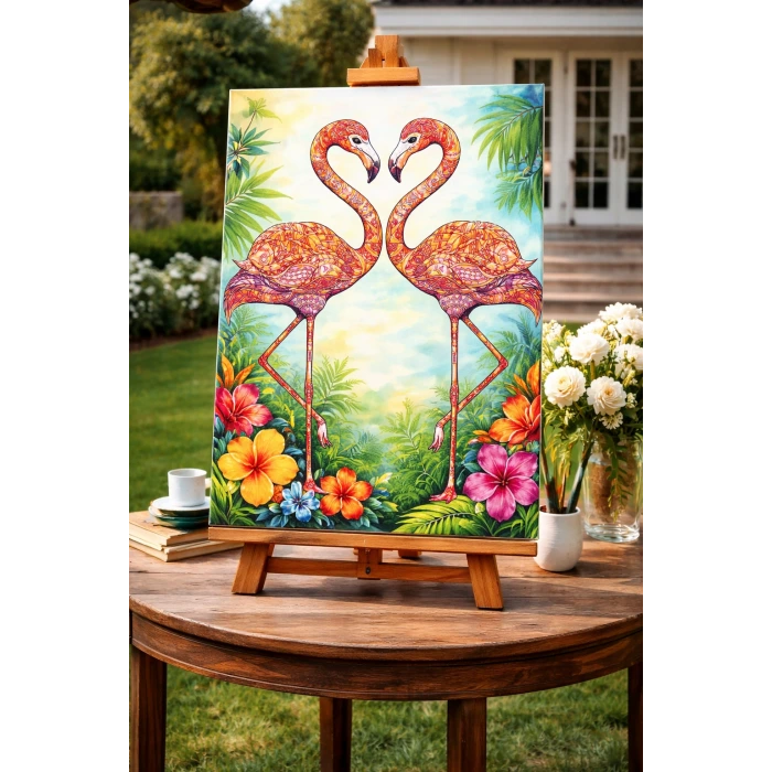 Magic Art 30 x 40 cm Mandala Tuval Seti Flamingo