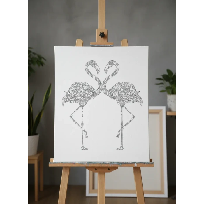 Magic Art 30 x 40 cm Mandala Tuval Seti Flamingo