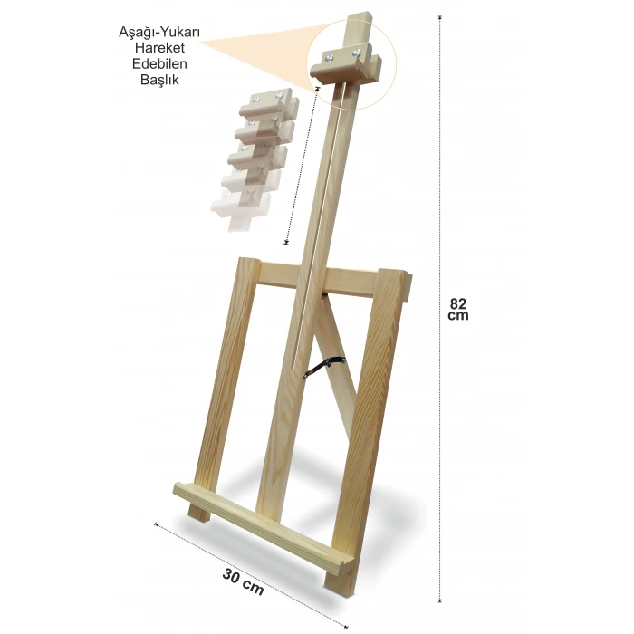 Magic Art Masaüstü Lüks Çam Şövale 82 cm (Kutulu)