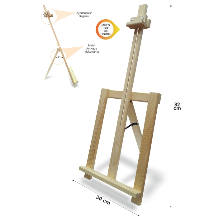 Magic Art Masaüstü Lüks Çam Şövale 82 cm (Kutulu)