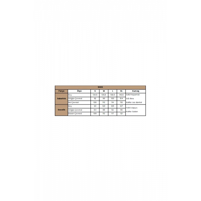 Arias Closet %100 Viskon Dantelli ve Dekolteli Saten Sabahlık Takımı