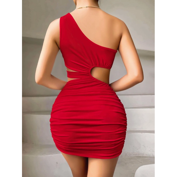 Arias Closet Özel Tasarım Kırmızı Fantezi Mini Club Elbisesi