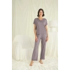 Arias Closet Kısa Kollu V Yakalı Dantelli Pijama Takımı