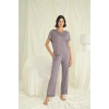 Arias Closet Kısa Kollu V Yakalı Dantelli Pijama Takımı