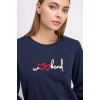 Rahat ve Şık %100 Pamuklu Uzun Kol Sweatshirt ve Ekose Pantolon Pijama Takımı