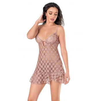 Arias Closet Vizon Kısa Tül Gecelik