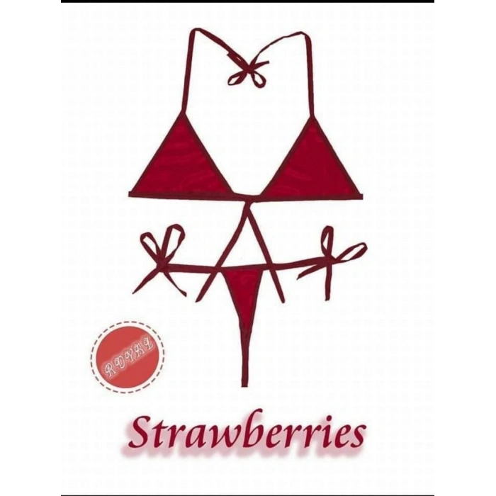 Aria s Closet Fantezi Tüketilebilen Yenilebilir Çilek Aromalı İç Çamaşırı Takımı