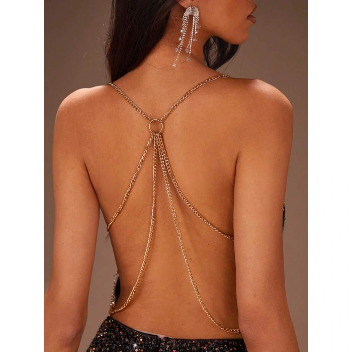 Aria s Closet Sırt Zincir Dekolteli Seksi Mini Kadın Elbise