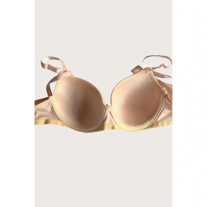 Aria s Closet Ten-Beyaz 2 li Mikro Kumaş Push Up Dolgulu Balenli Günlük Destekli Sütyen