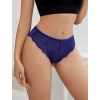 Aria s Closet Mavi Dantel İşlemeli Arkası Kalp Detaylı Fantezi String Tanga