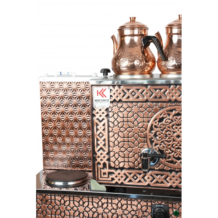 5li Bakır Elektrikli Pleytli Çay Kazanı