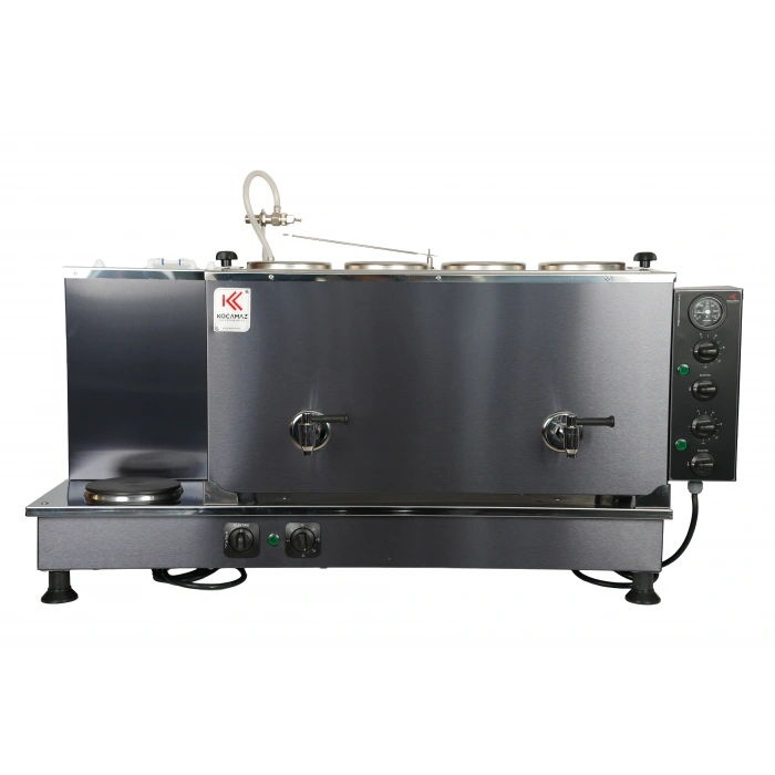 4lü Dekoratif İnox Elektrikli Pleytli Çay Kazanı