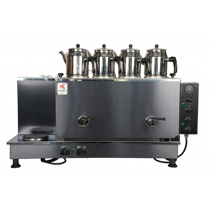 4lü Dekoratif İnox Elektrikli Pleytli Çay Kazanı