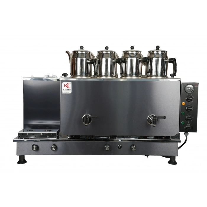 4lü Dekoratif İnox Doğalgazlı ve Elektrikli Çay Kazanı