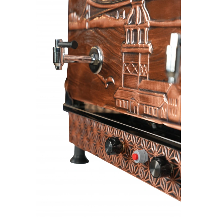 4lü Bakır Sıfıra Sıfır Doğalgazlı ve Elektrikli Özel Desen Çay Kazanı