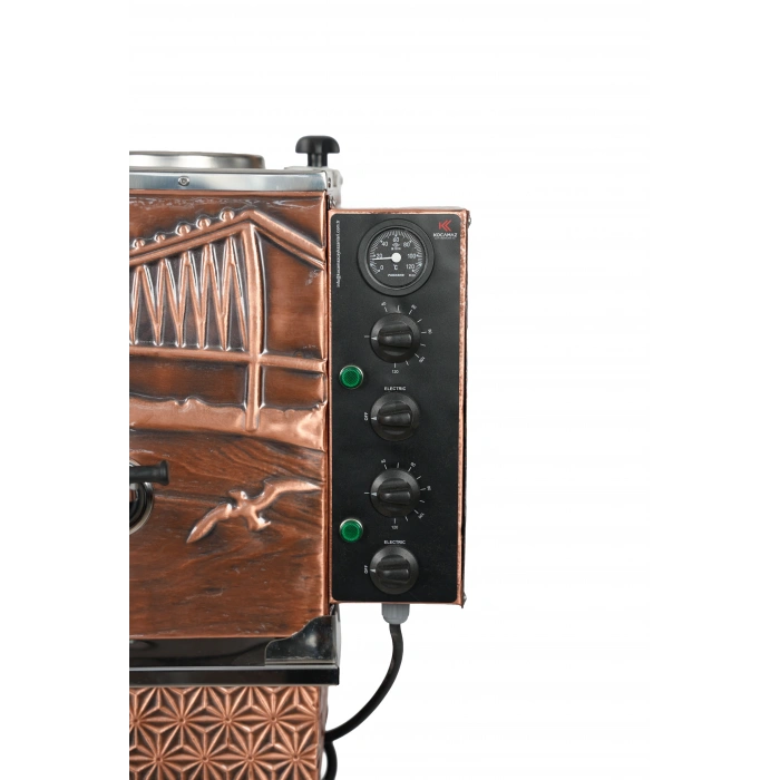 4lü Bakır Elektrikli Pleytli Özel Desen Çay Kazanı