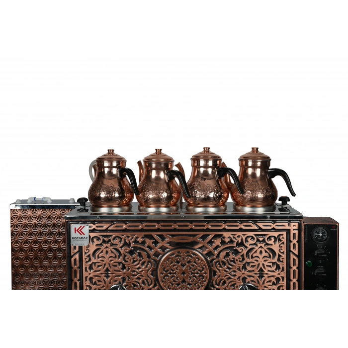 4lü Bakır Elektrikli Pleytli Çay Kazanı