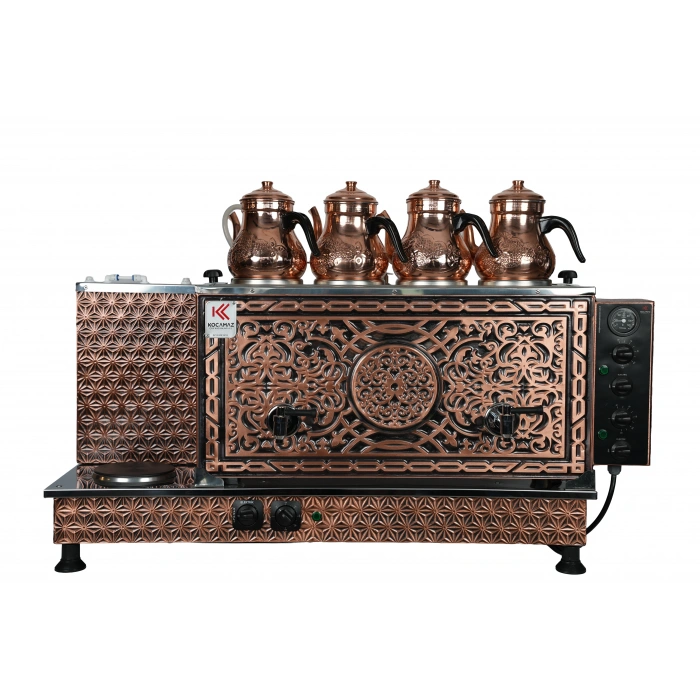 4lü Bakır Elektrikli Pleytli Çay Kazanı