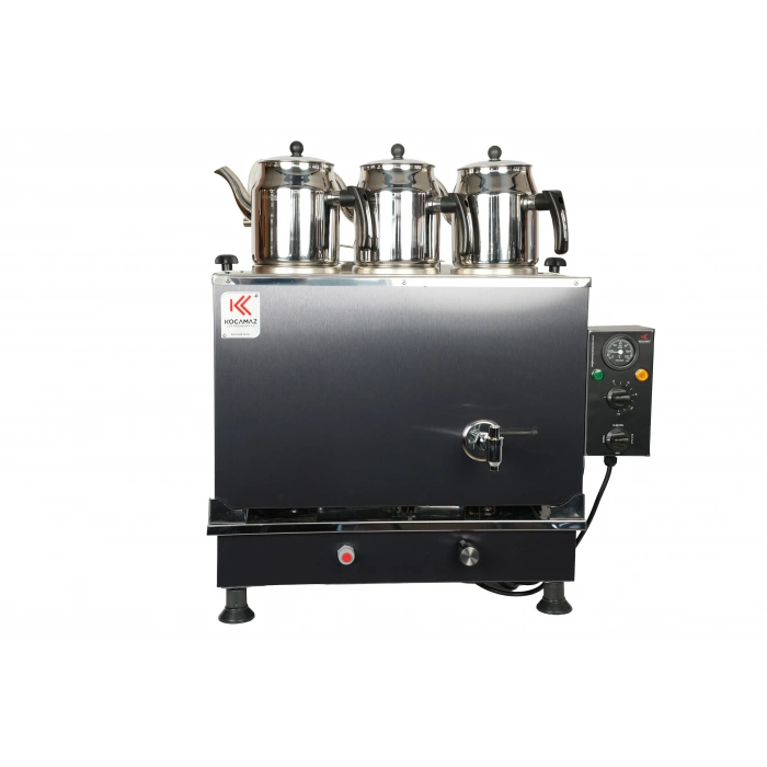 3lü Dekoratif İnox Sıfıra Sıfır Doğalgazlı ve Elektrikli Çay Kazanı