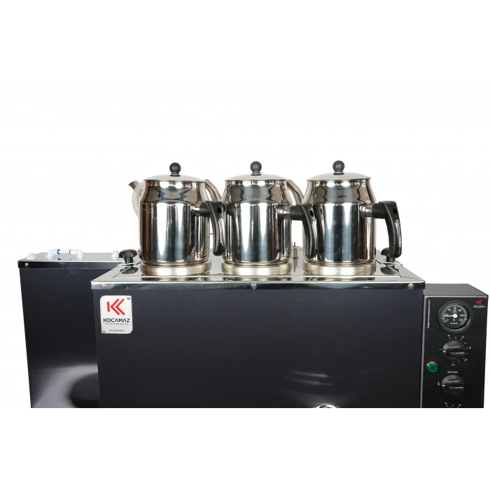 3lü Dekoratif İnox Elektrikli Pleytli Çay Kazanı