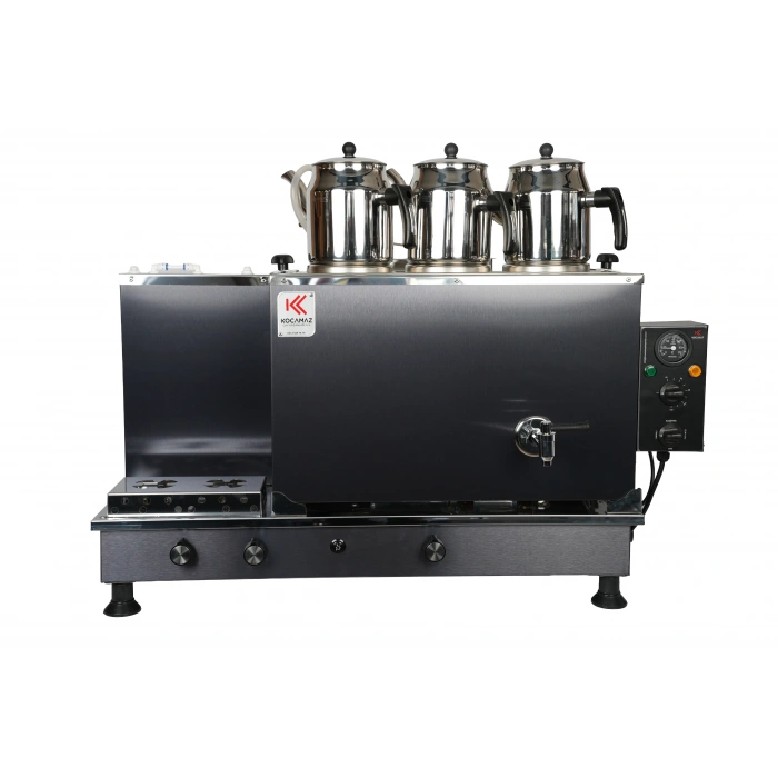 3lü Dekoratif İnox Doğalgazlı ve Elektrikli Çay Kazanı