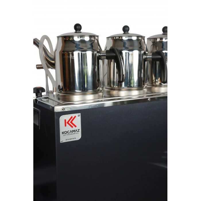 3lü Dekoratif İnox Doğalgazlı ve Elektrikli Çay Kazanı