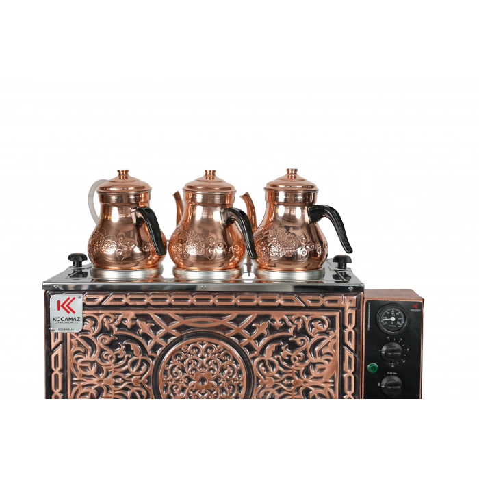 3lü Bakır Sıfıra Sıfır Elektrikli Çay Kazanı
