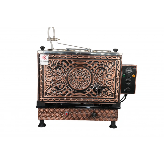 3lü Bakır Sıfıra Sıfır Doğalgazlı ve Elektrikli Çay Kazanı