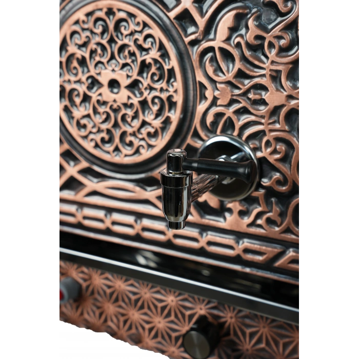 3lü Bakır Sıfıra Sıfır Doğalgazlı ve Elektrikli Çay Kazanı