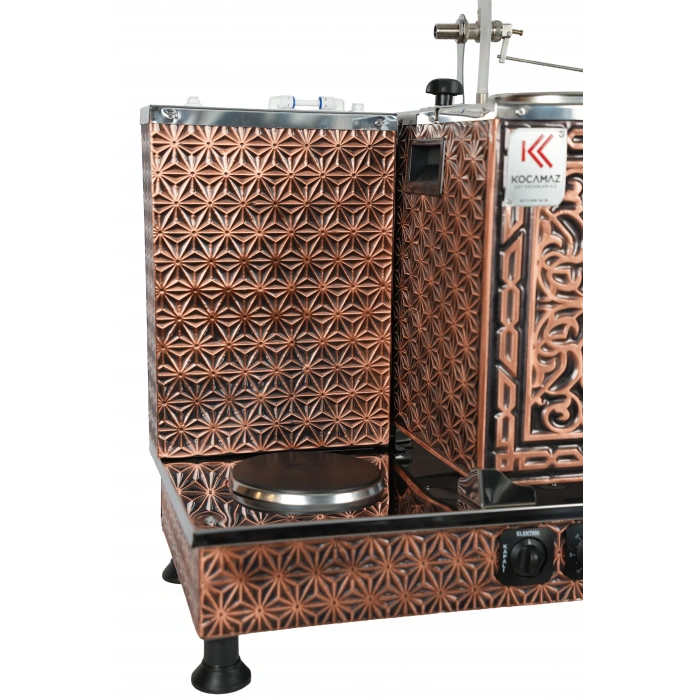 3lü Bakır Elektrikli Pleytli Çay Kazanı