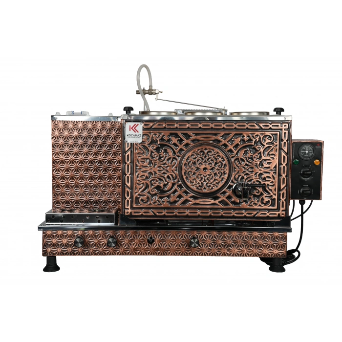 3lü Bakır Doğalgazlı ve Elektrikli Çay Kazanı