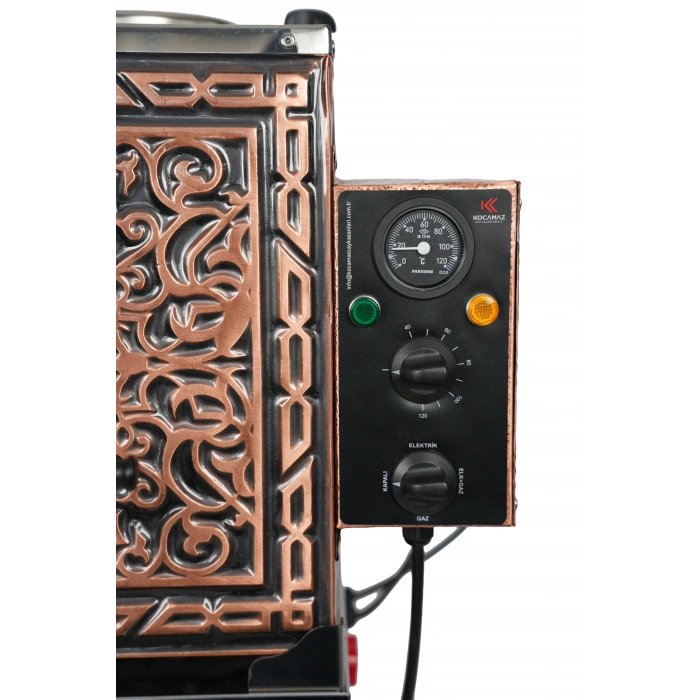 3lü Bakır Doğalgazlı ve Elektrikli Çay Kazanı