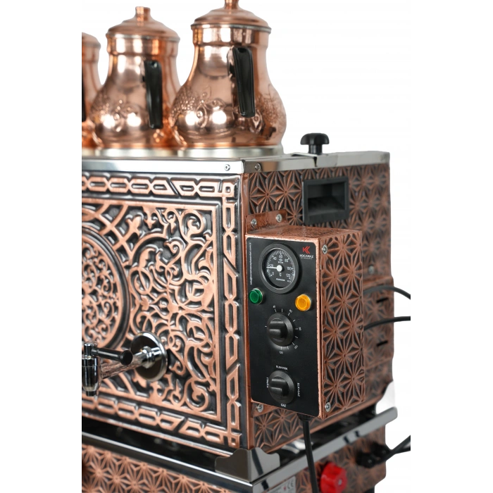 3lü Bakır Doğalgazlı ve Elektrikli Çay Kazanı