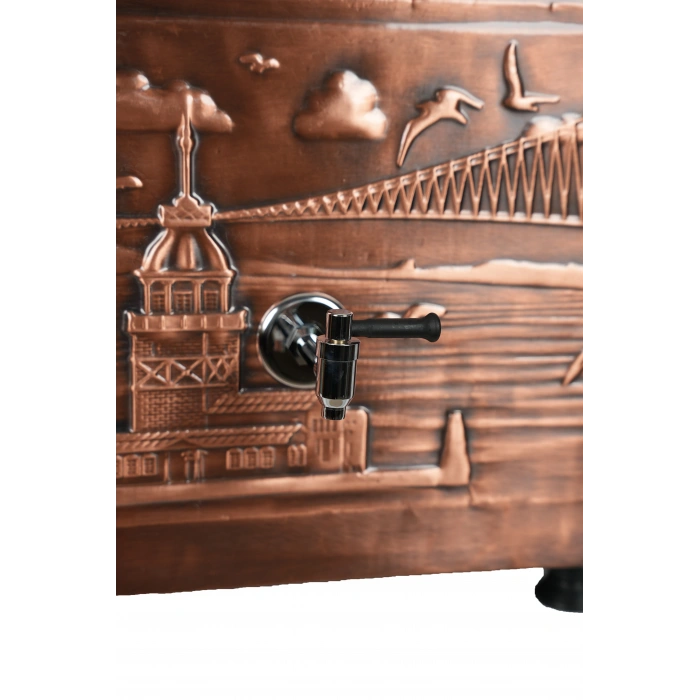 3lü Bakır Çayland Özel Desen Elektrikli Çay Kazanı