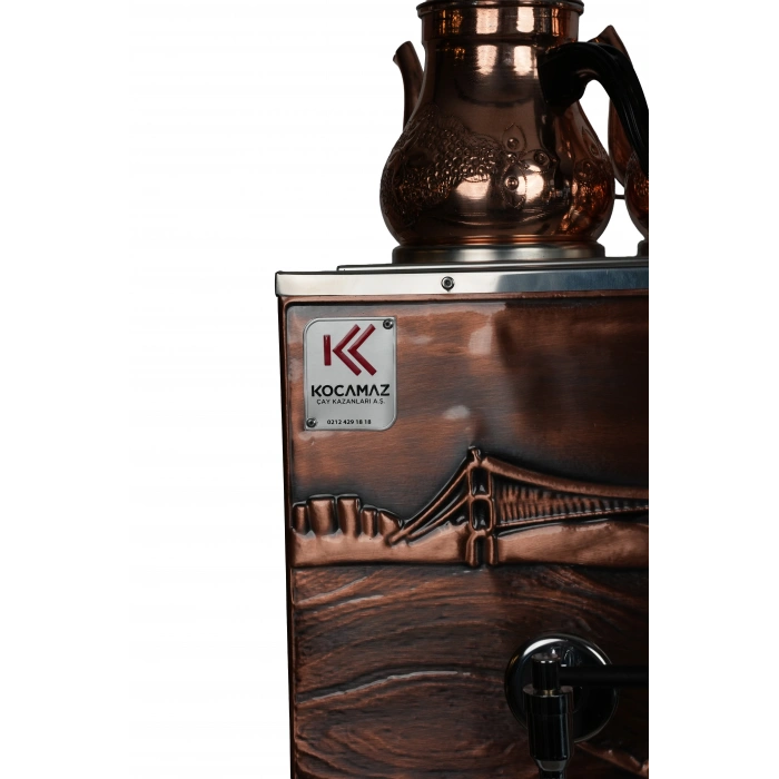 4lü Bakır Özel Desen Sıfıra Sıfır Elektrikli Çay Kazanı