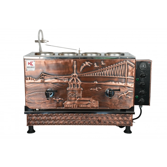 4lü Bakır Özel Desen Sıfıra Sıfır Elektrikli Çay Kazanı