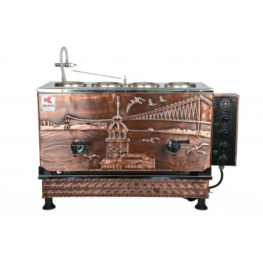 4lü Bakır Özel Desen Sıfıra Sıfır Elektrikli Çay Kazanı