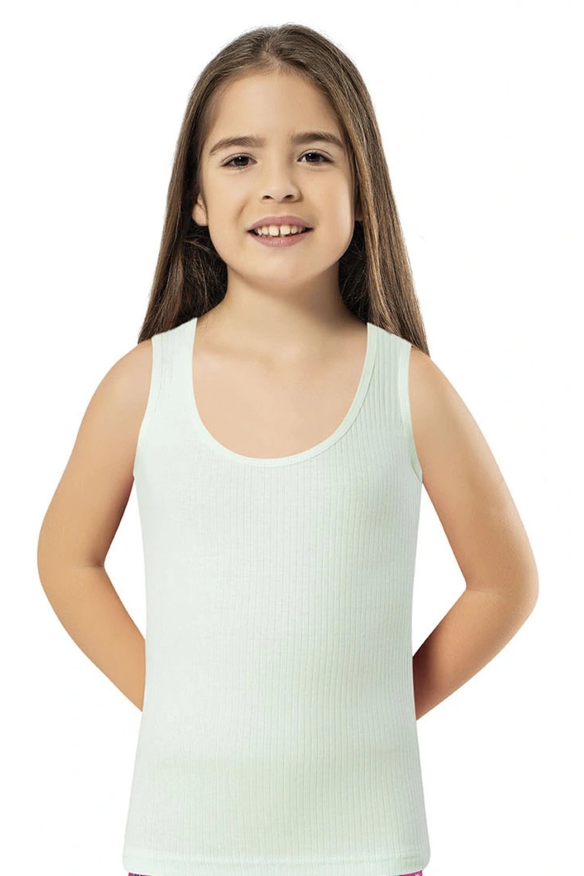 Kaşkorse Kumaş Geniş Askı Kız Çocuk Atlet