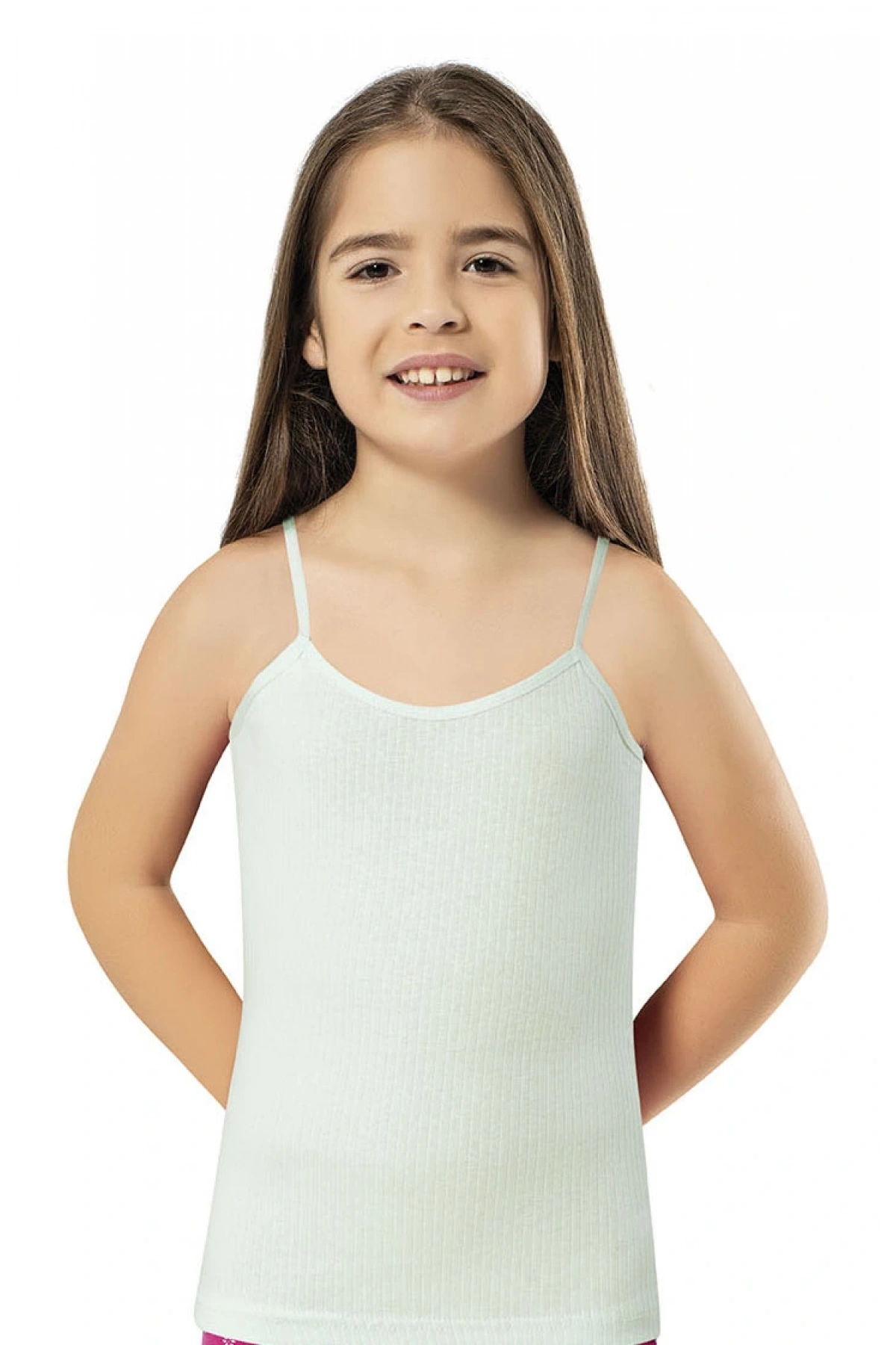 Kaşkorse Kumaş İp Askılı Kız Çocuk Atlet