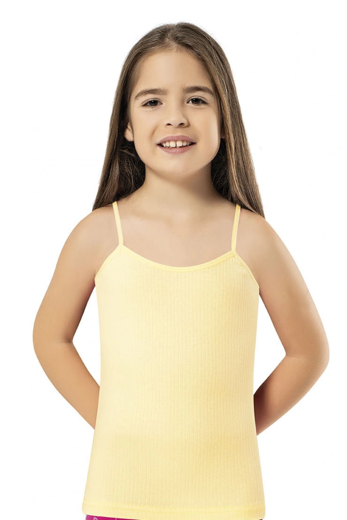 Kaşkorse Kumaş İp Askılı Kız Çocuk Atlet