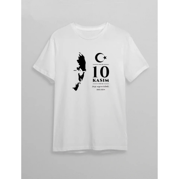 MDB 10 Kasım Atatürk Baskılı Tshirt  Beyaz