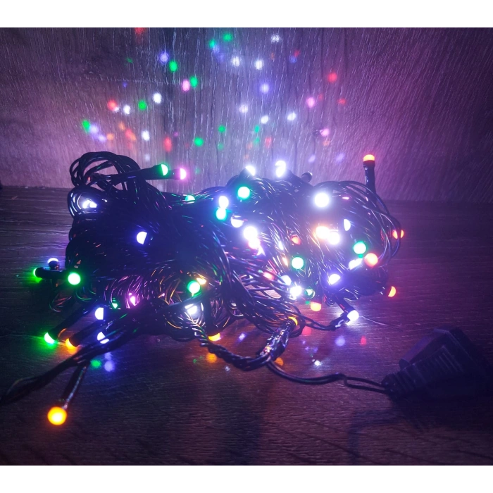 10m 100 Led Damla Uçlu Led Işık RGB Işık Siyah Kablo