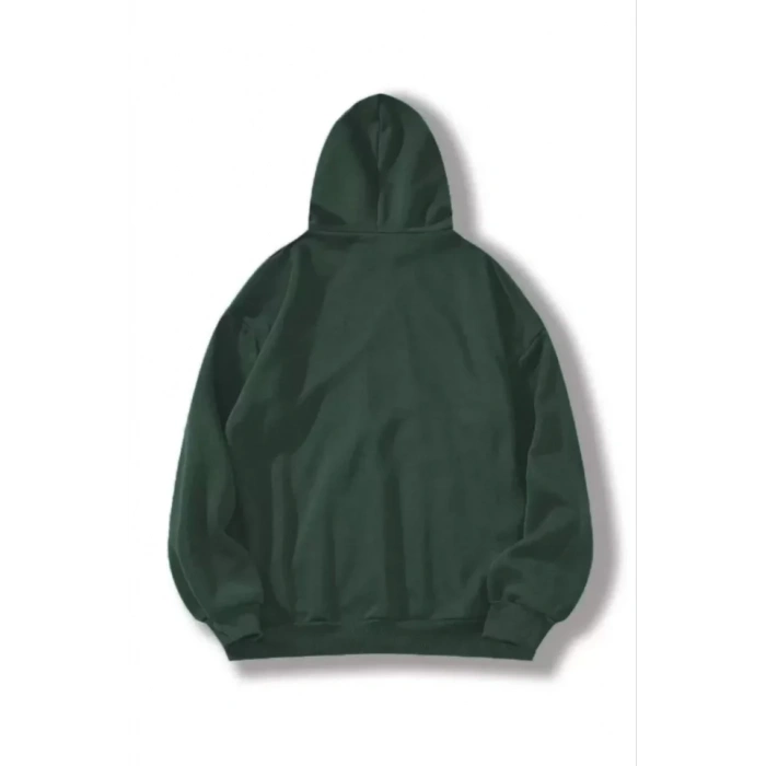 MDB 3 İplik Pamuklu Unisex Kapşonlu weetshirt  Haki