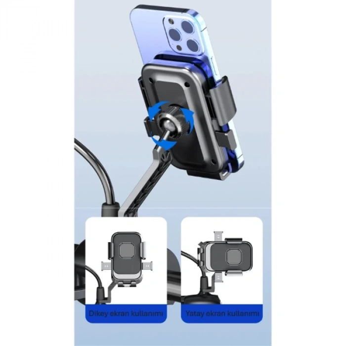 MDB 360° Dikiz Aynası Bisiklet Motosiklet Telefon Tutucu