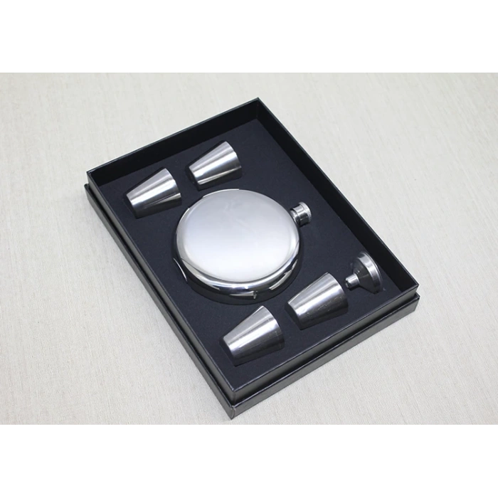 MDB 4 Shot Bardaklı Matara Seti Yuvarlak Çelik