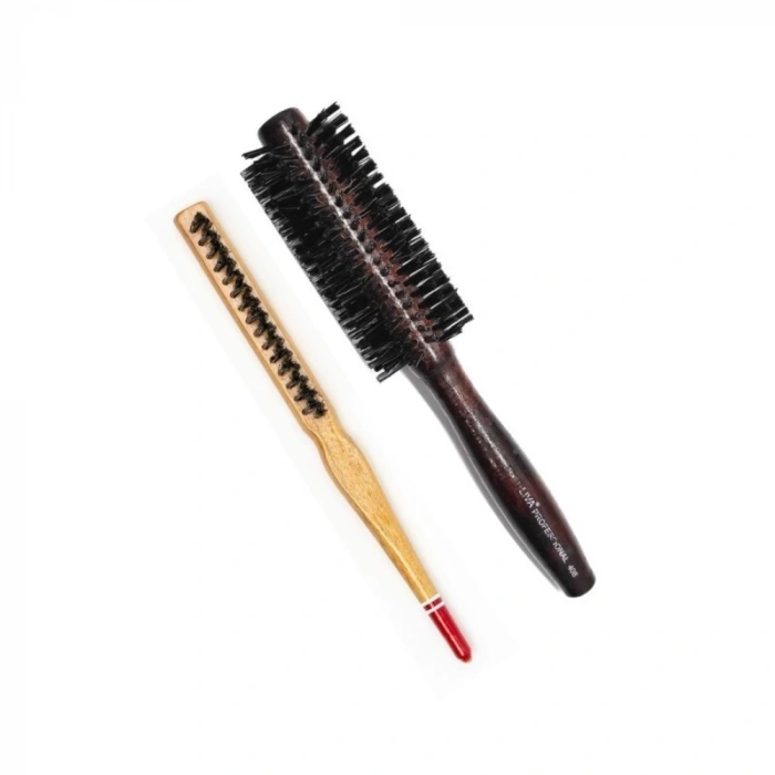 408 Ve 690 Profesyonel Yanmaz Set Topuz Saç Fırçası-2li